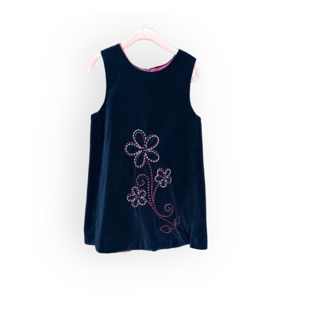Koala Kids Black Velvet Floral Jumper Size 4T 90s Y2K
